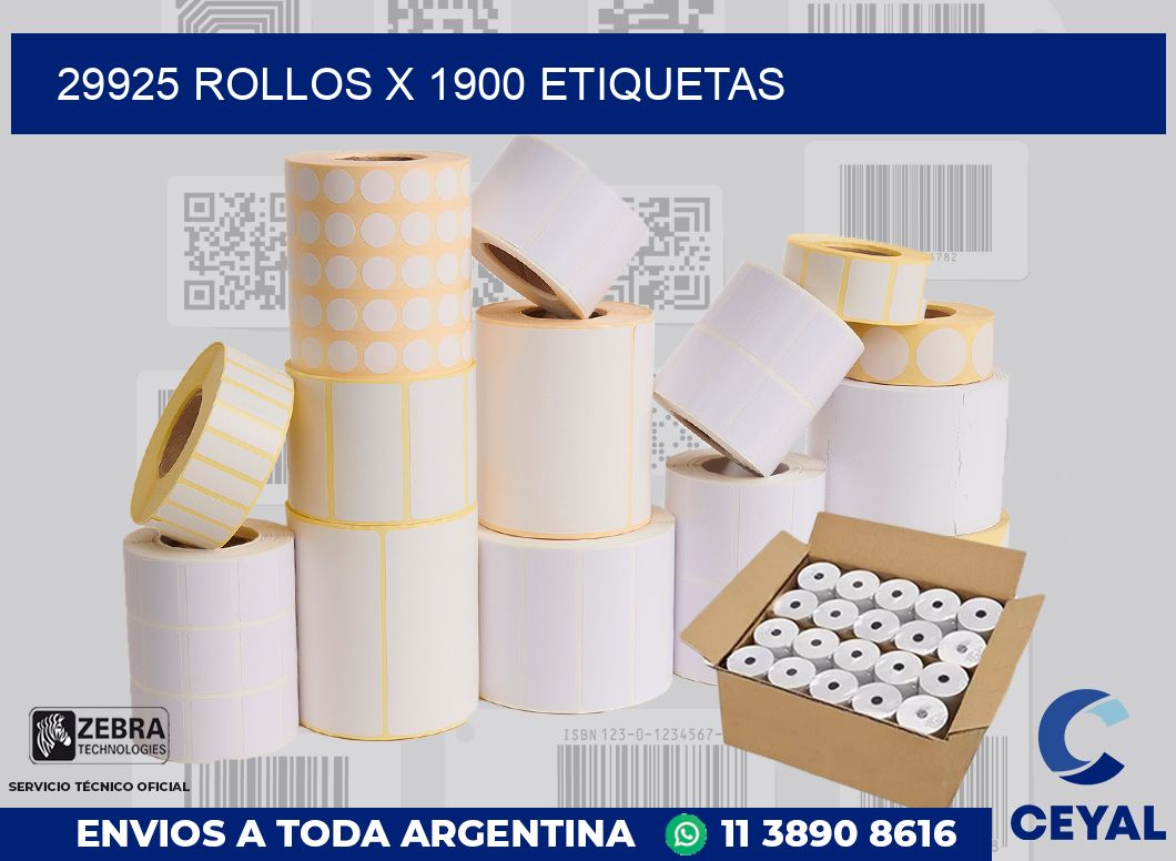 29925 Rollos x 1900 etiquetas