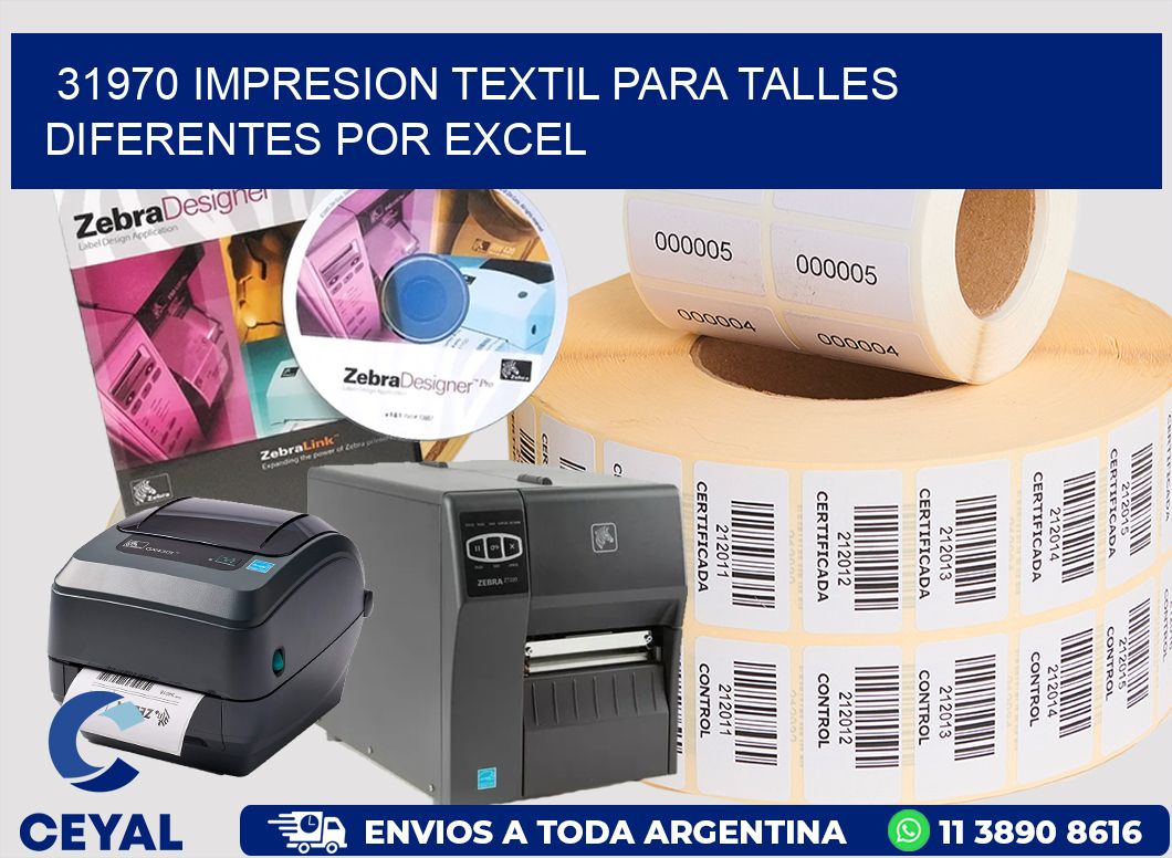 31970 IMPRESION TEXTIL PARA TALLES DIFERENTES POR EXCEL