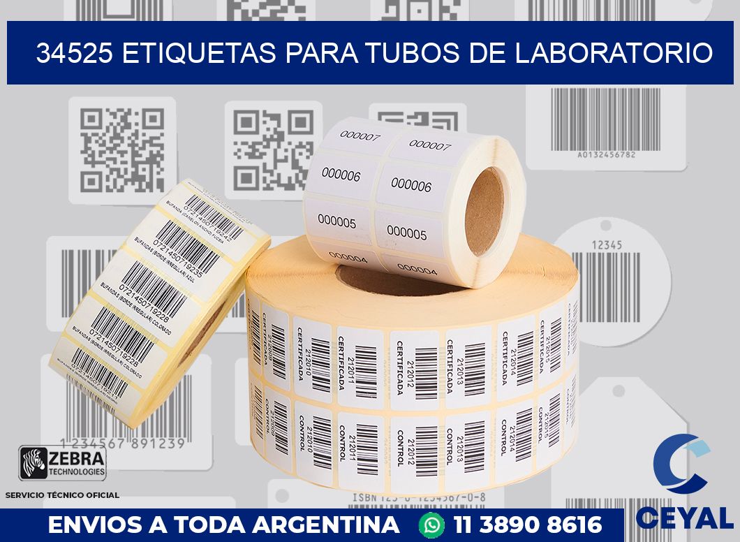 34525 ETIQUETAS PARA TUBOS DE LABORATORIO