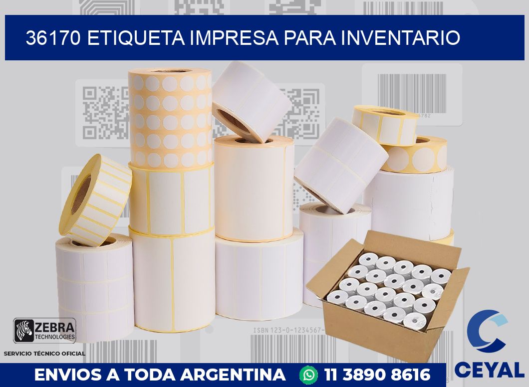 36170 ETIQUETA IMPRESA PARA INVENTARIO