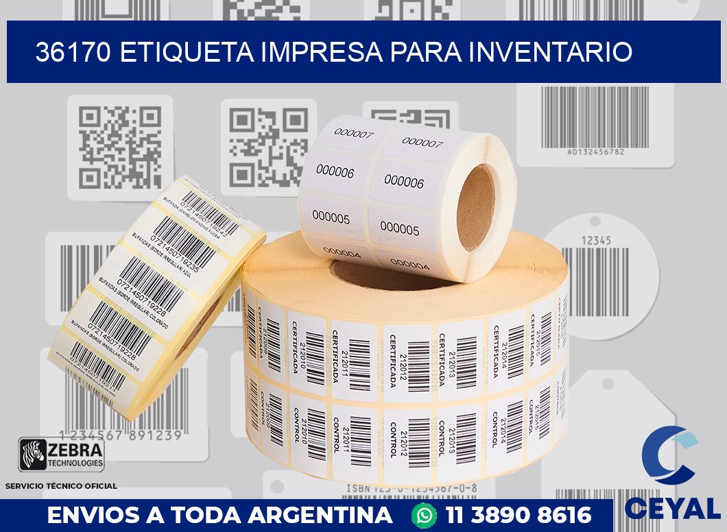 36170 ETIQUETA IMPRESA PARA INVENTARIO