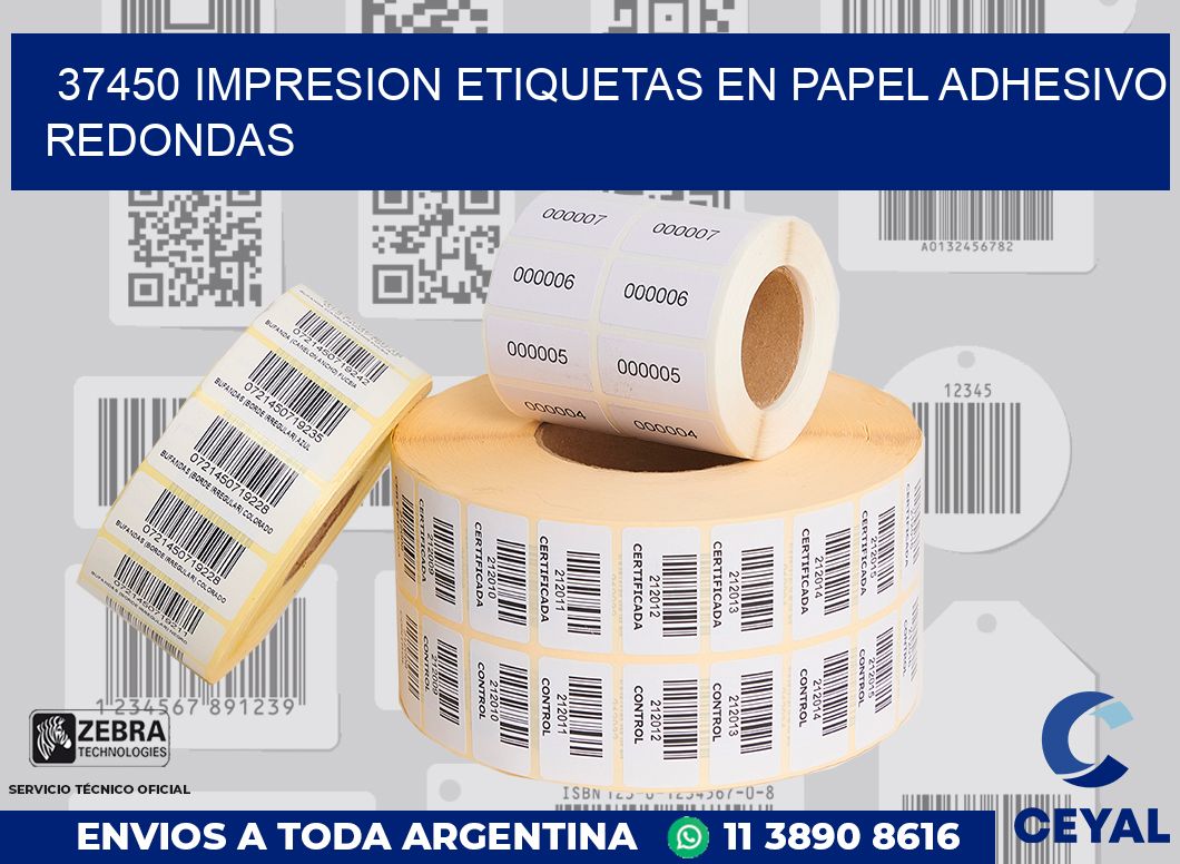37450 IMPRESION ETIQUETAS EN PAPEL ADHESIVO REDONDAS