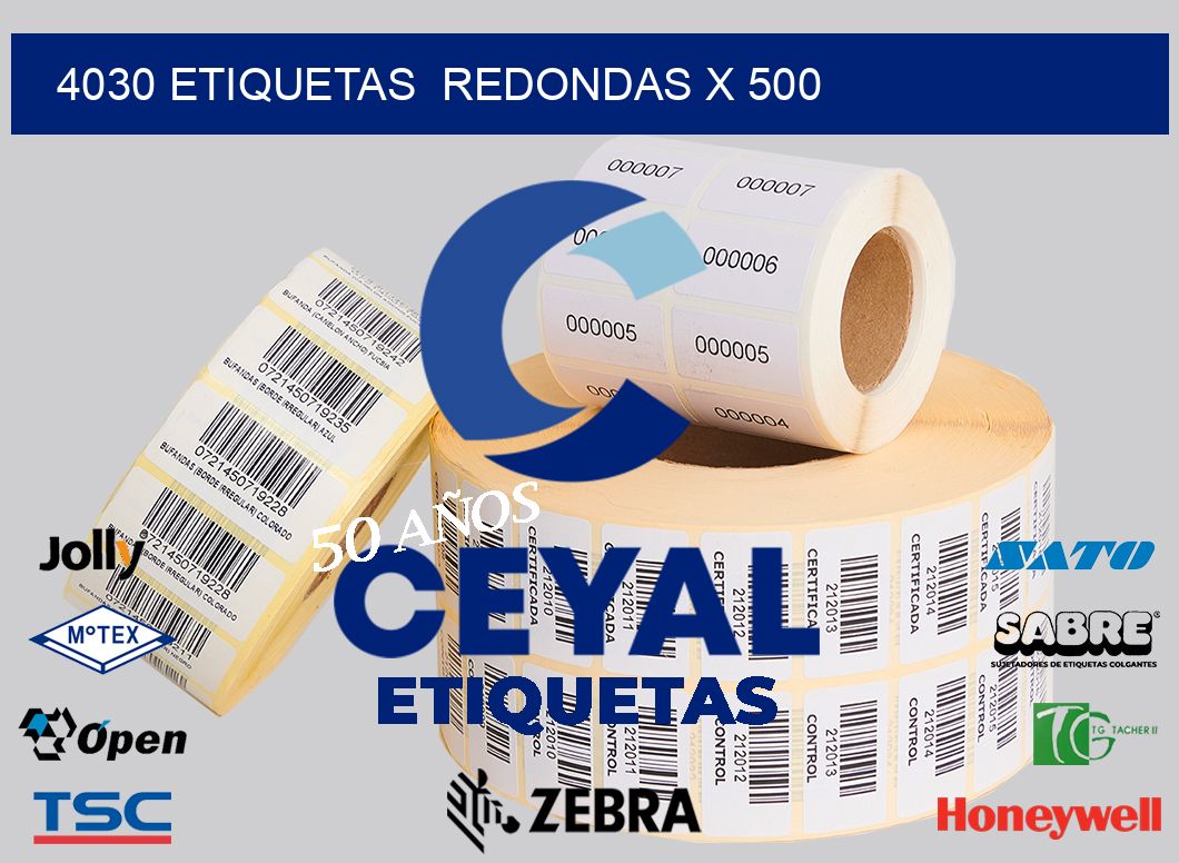 4030 etiquetas  redondas x 500