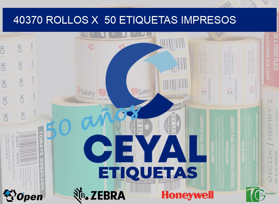 40370 Rollos x  50 etiquetas impresos