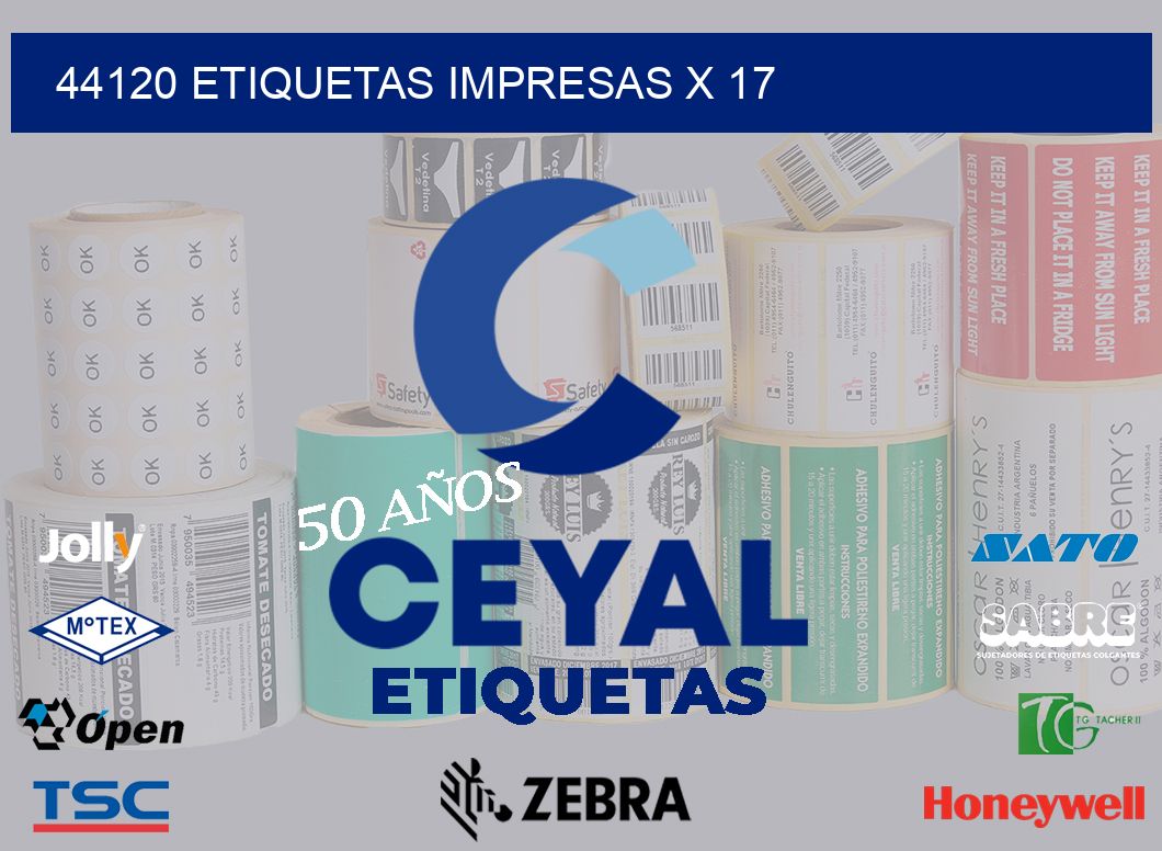 44120 Etiquetas impresas x 17
