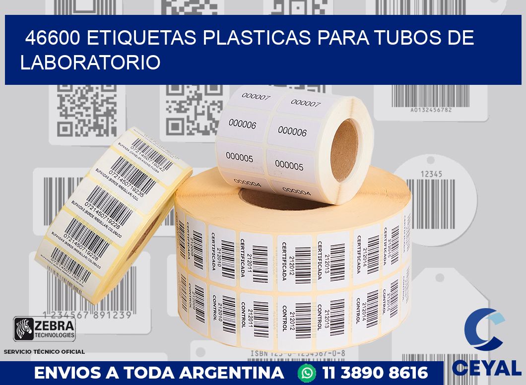 46600 ETIQUETAS PLASTICAS PARA TUBOS DE LABORATORIO
