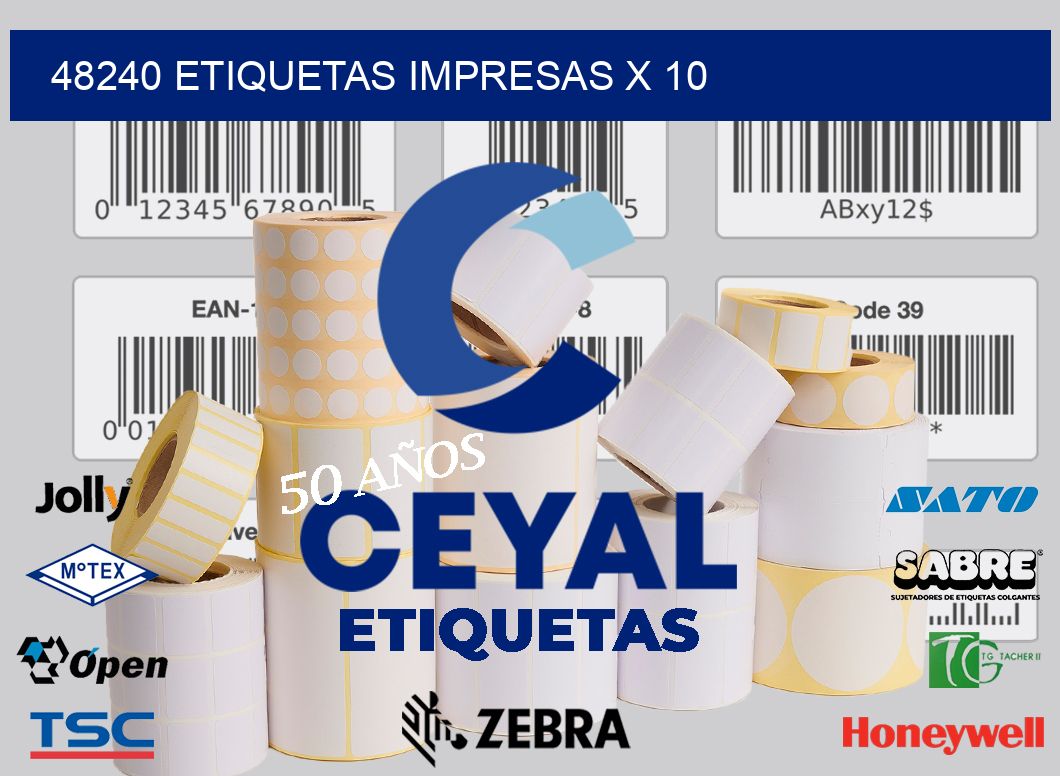 48240 Etiquetas impresas x 10