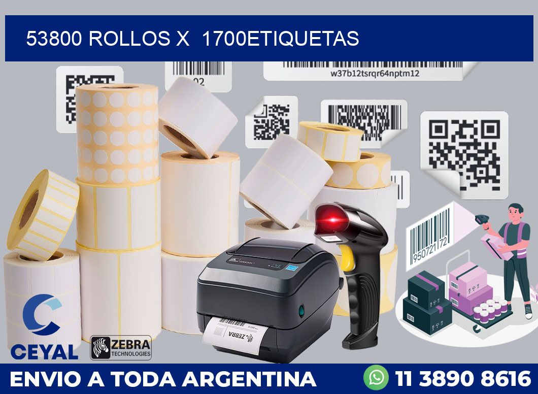 53800 Rollos x  1700etiquetas