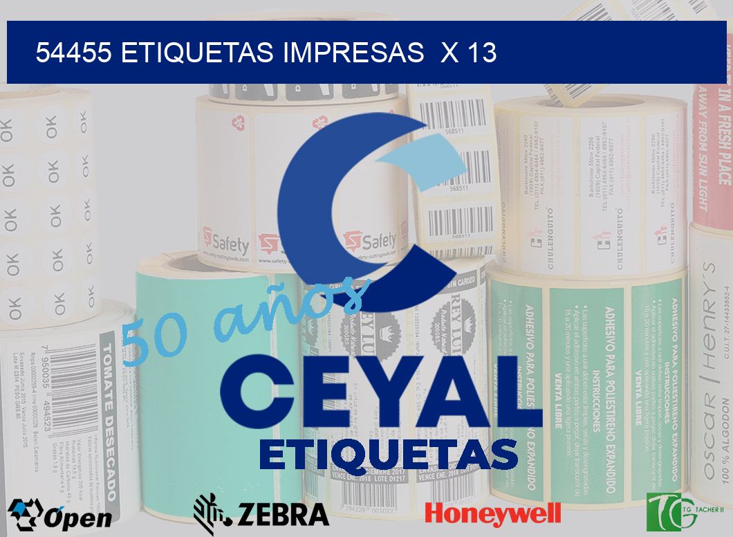 54455 Etiquetas impresas  x 13
