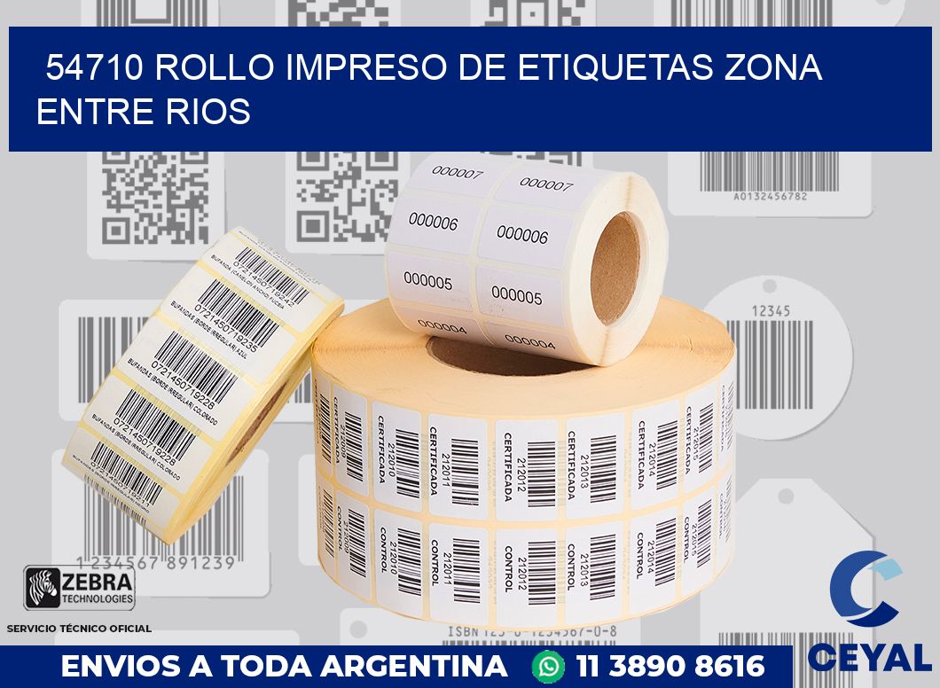 54710 ROLLO IMPRESO DE ETIQUETAS ZONA ENTRE RIOS