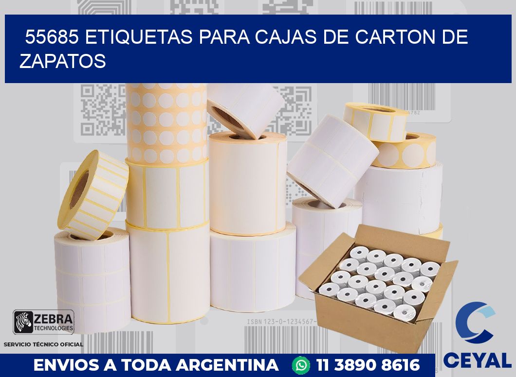 55685 ETIQUETAS PARA CAJAS DE CARTON DE ZAPATOS