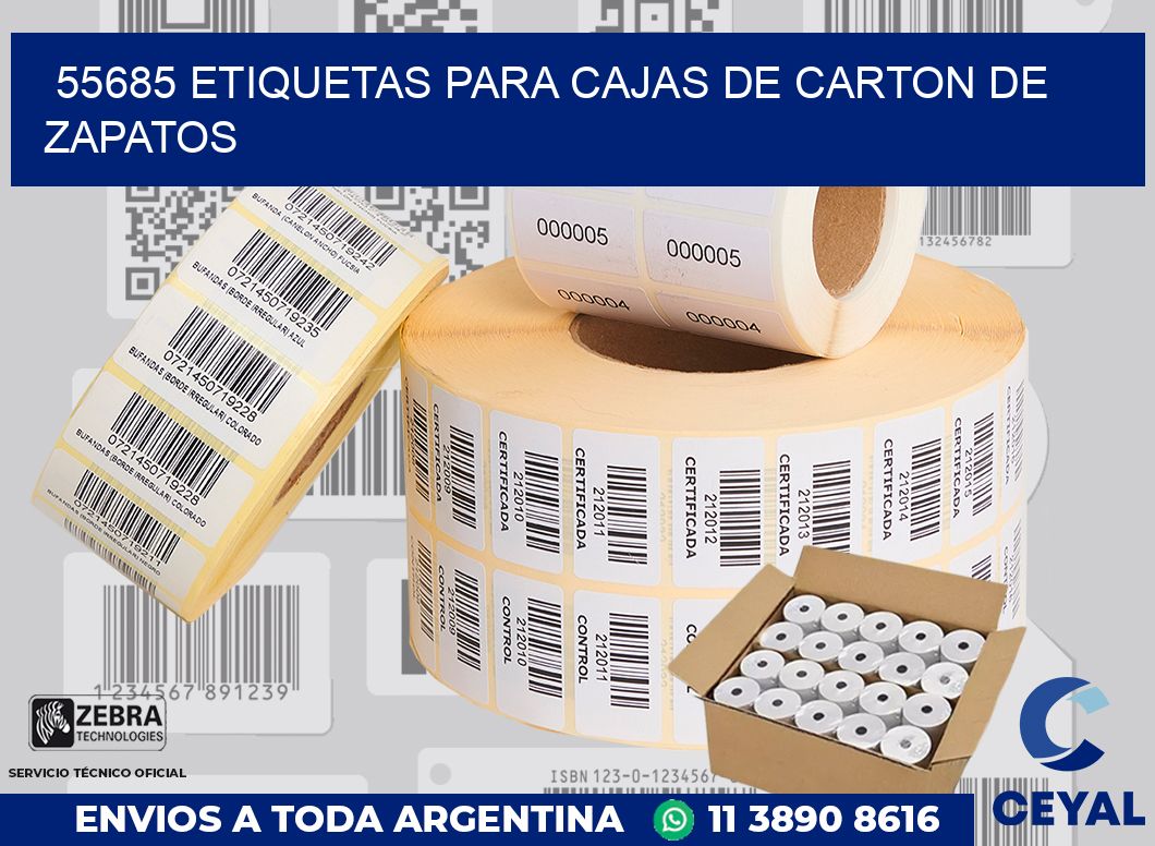 55685 ETIQUETAS PARA CAJAS DE CARTON DE ZAPATOS