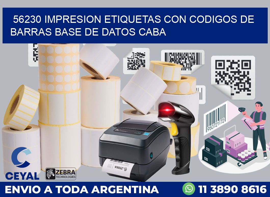 56230 IMPRESION ETIQUETAS CON CODIGOS DE BARRAS BASE DE DATOS CABA