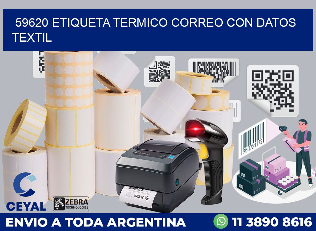 59620 ETIQUETA TERMICO CORREO CON DATOS TEXTIL