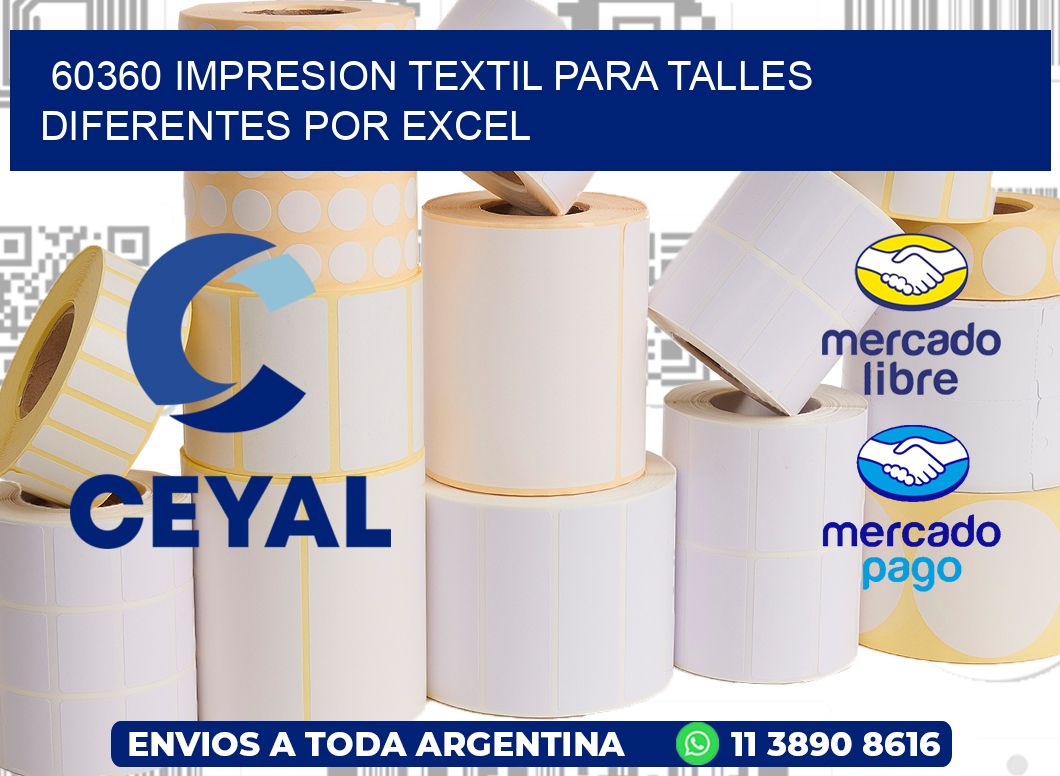 60360 IMPRESION TEXTIL PARA TALLES DIFERENTES POR EXCEL