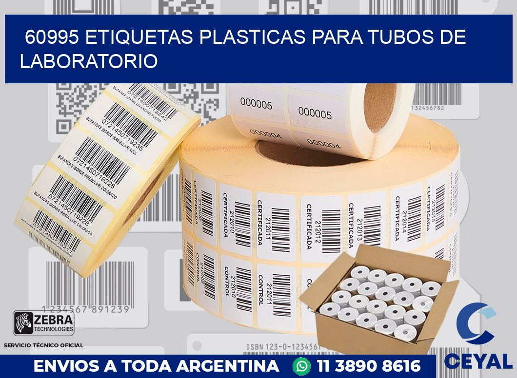 60995 ETIQUETAS PLASTICAS PARA TUBOS DE LABORATORIO