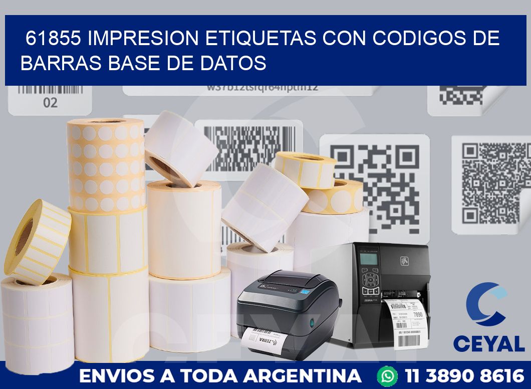 61855 IMPRESION ETIQUETAS CON CODIGOS DE BARRAS BASE DE DATOS