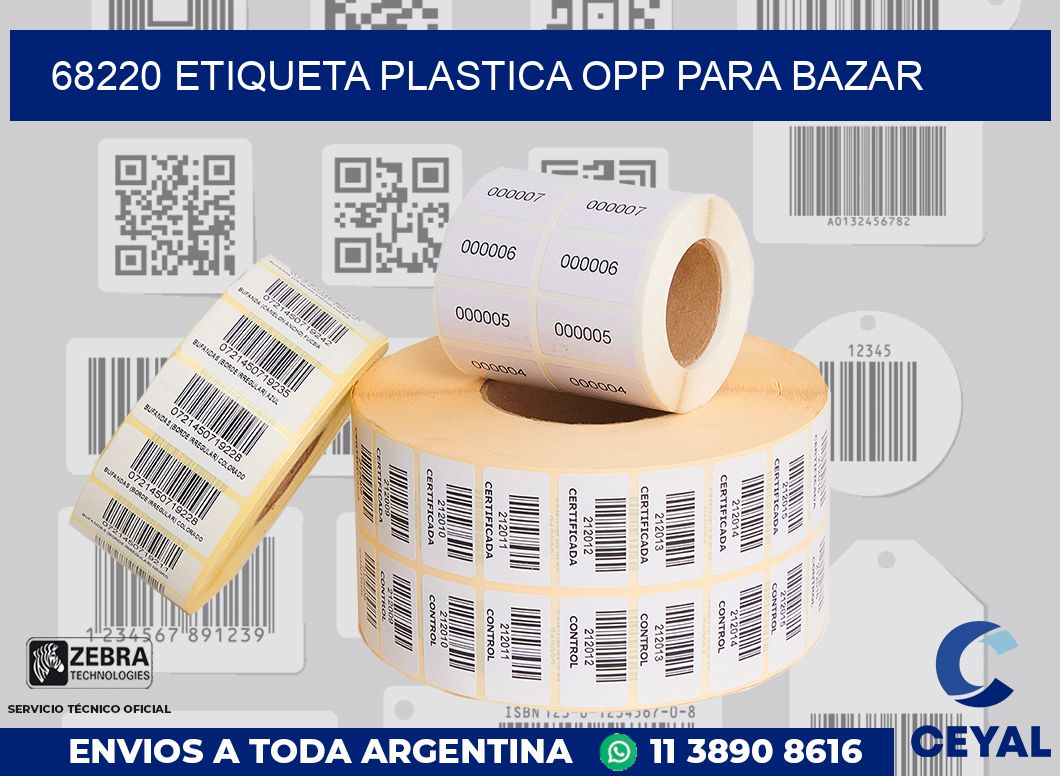 68220 ETIQUETA PLASTICA OPP PARA BAZAR