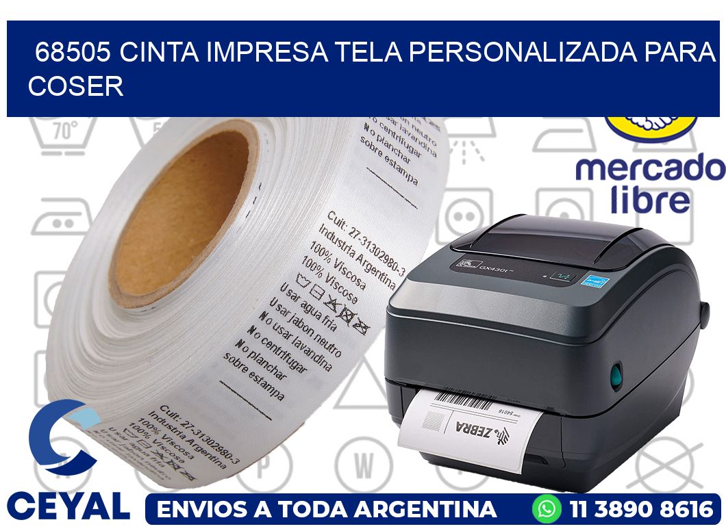 68505 CINTA IMPRESA TELA PERSONALIZADA PARA COSER