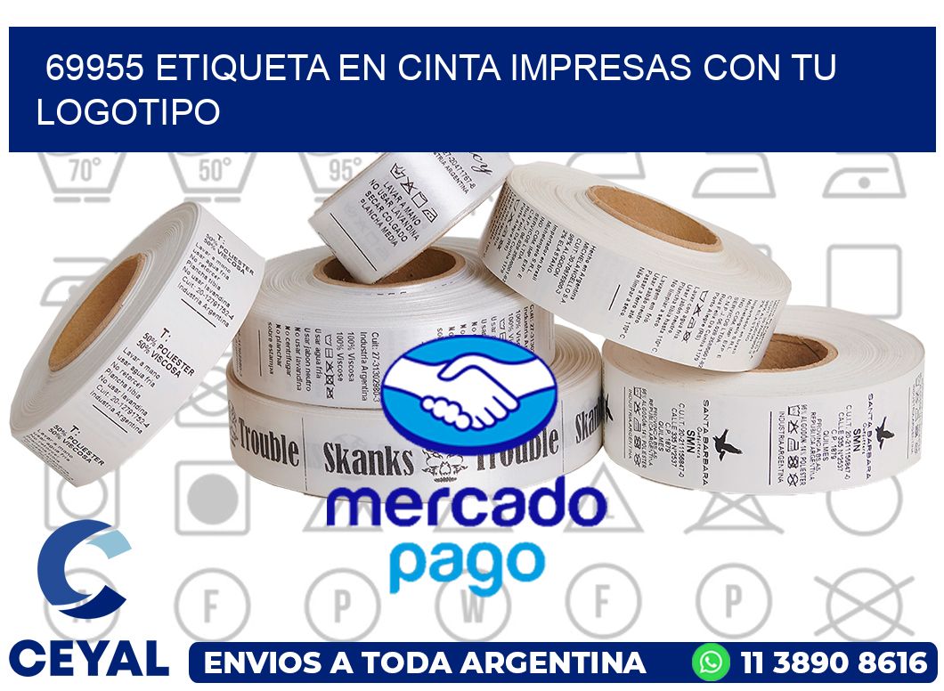 69955 ETIQUETA EN CINTA IMPRESAS CON TU LOGOTIPO