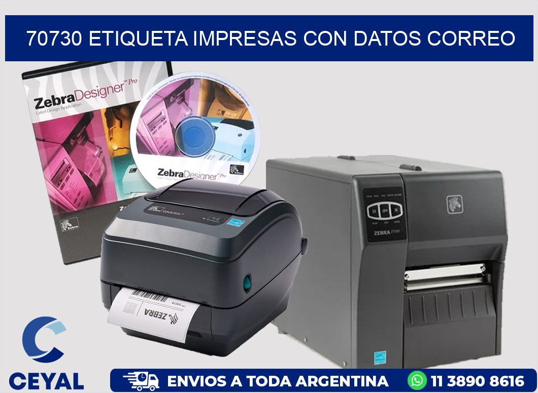 70730 ETIQUETA IMPRESAS CON DATOS CORREO