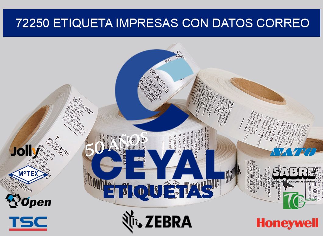 72250 ETIQUETA IMPRESAS CON DATOS CORREO