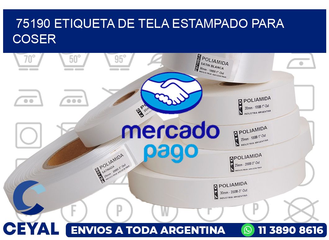 75190 ETIQUETA DE TELA ESTAMPADO PARA COSER