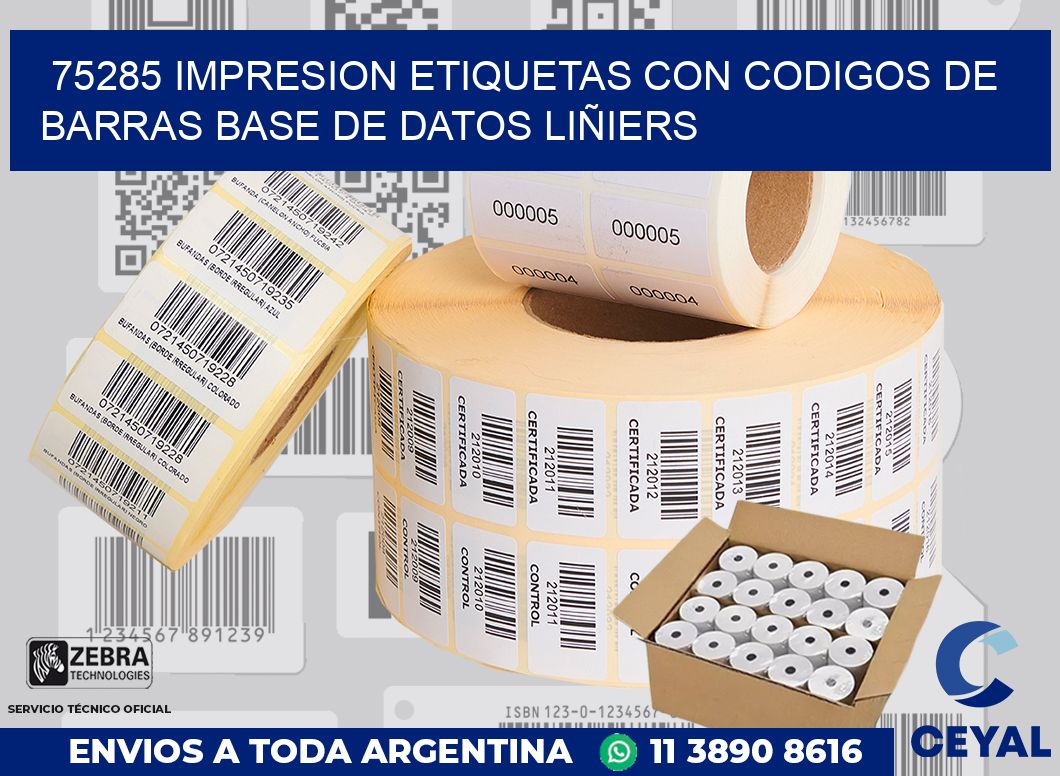 75285 IMPRESION ETIQUETAS CON CODIGOS DE BARRAS BASE DE DATOS LIÑIERS