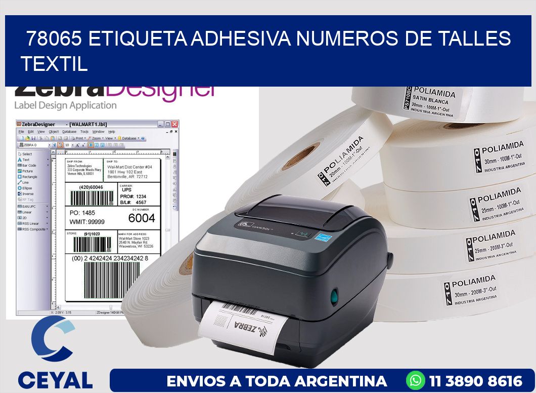 78065 ETIQUETA ADHESIVA NUMEROS DE TALLES TEXTIL