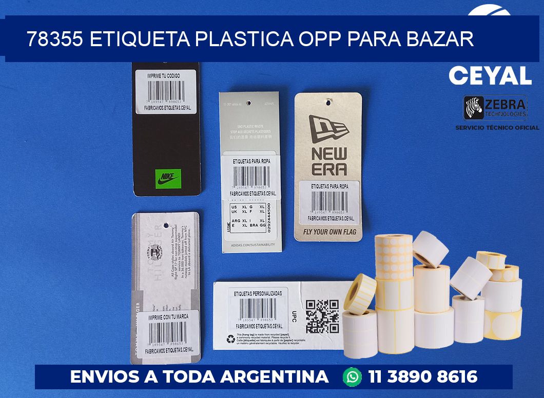 78355 ETIQUETA PLASTICA OPP PARA BAZAR