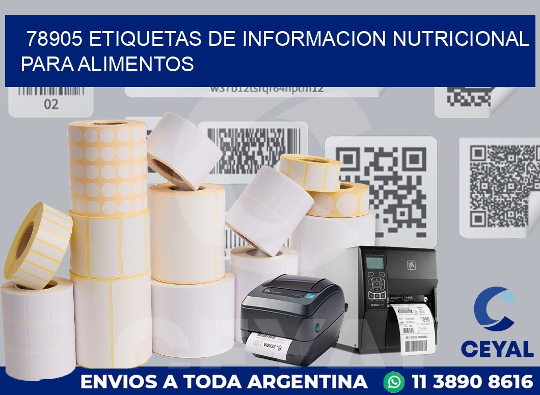 78905 ETIQUETAS DE INFORMACION NUTRICIONAL PARA ALIMENTOS