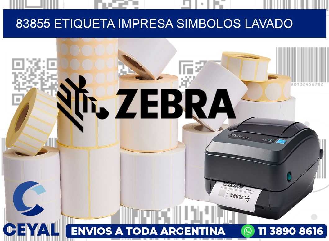 83855 ETIQUETA IMPRESA SIMBOLOS LAVADO