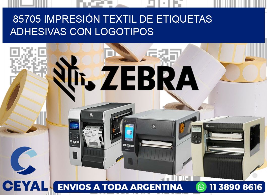 85705 IMPRESIÓN TEXTIL DE ETIQUETAS ADHESIVAS CON LOGOTIPOS