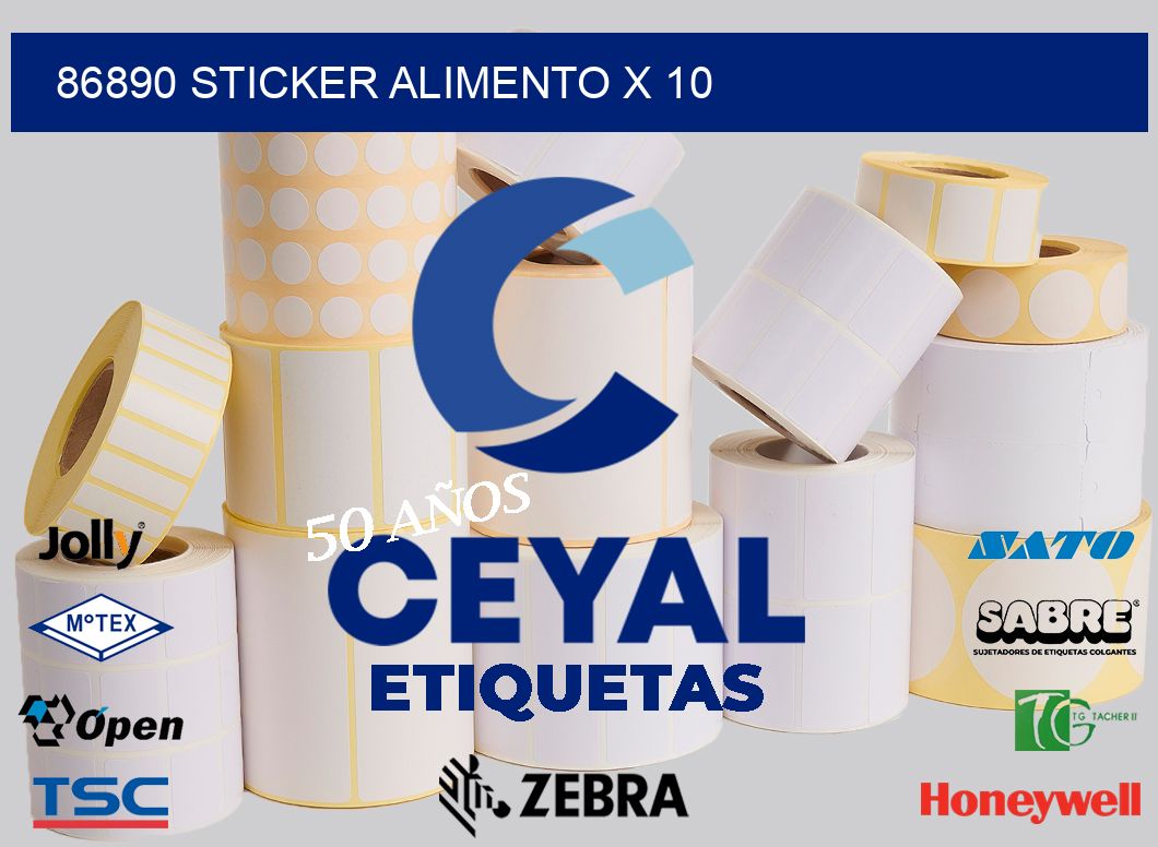 86890 sticker alimento x 10