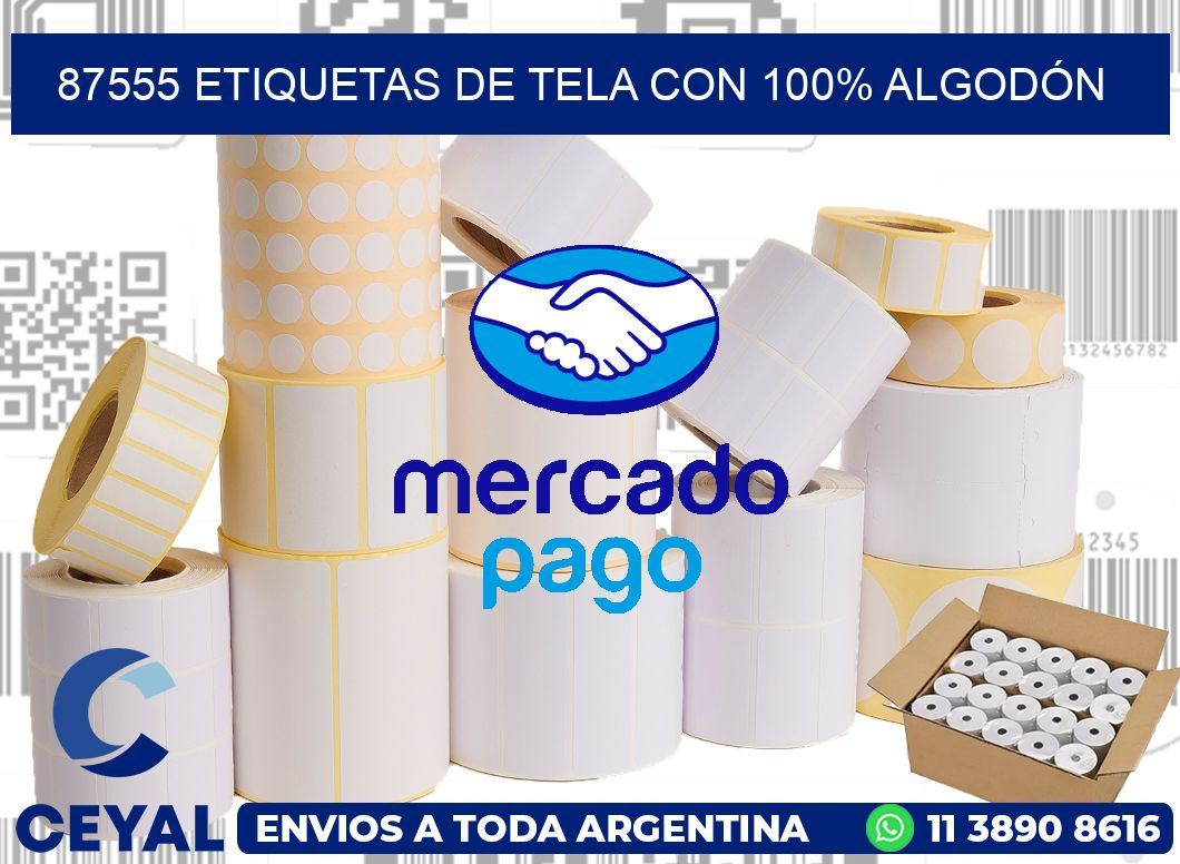 87555 ETIQUETAS DE TELA CON 100% ALGODÓN