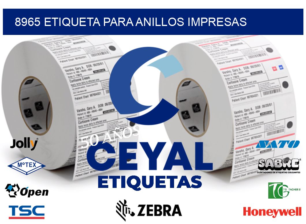 8965 ETIQUETA PARA ANILLOS IMPRESAS