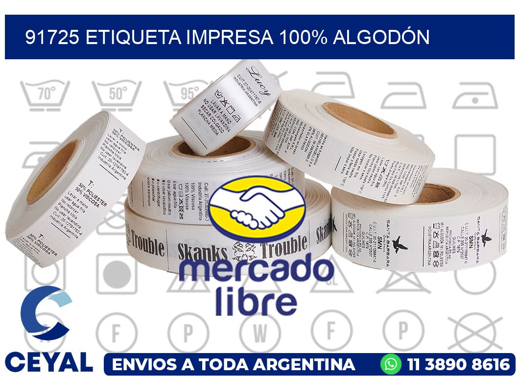91725 ETIQUETA IMPRESA 100% ALGODÓN