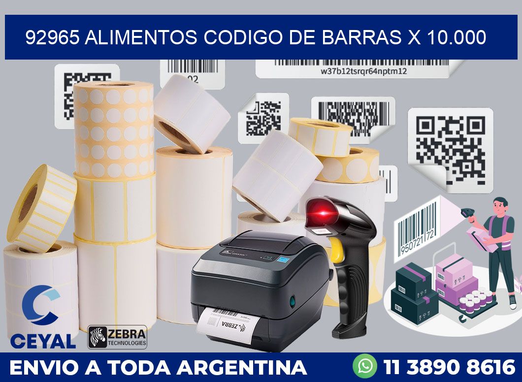92965 alimentos codigo de barras x 10.000