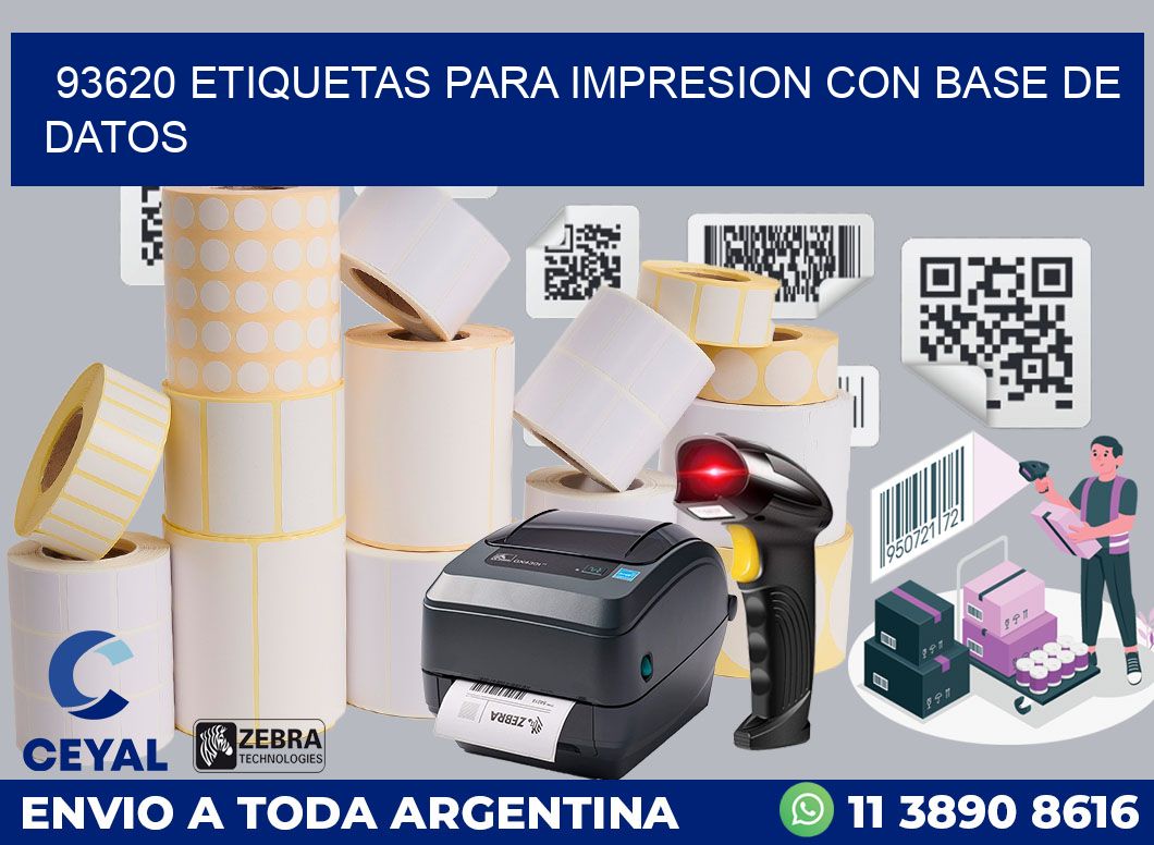 93620 ETIQUETAS PARA IMPRESION CON BASE DE DATOS