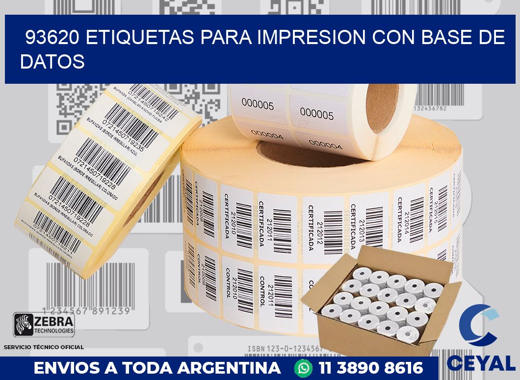 93620 ETIQUETAS PARA IMPRESION CON BASE DE DATOS
