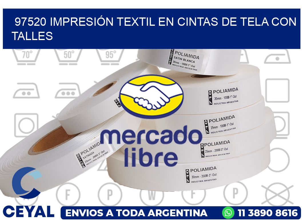 97520 IMPRESIÓN TEXTIL EN CINTAS DE TELA CON TALLES