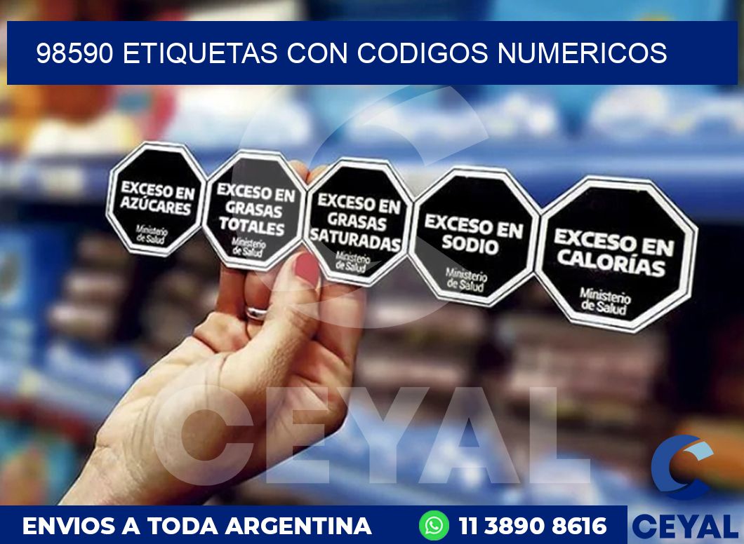 98590 ETIQUETAS CON CODIGOS NUMERICOS