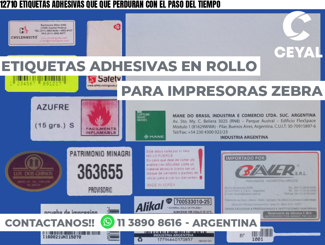 12710 ETIQUETAS ADHESIVAS QUE QUE PERDURAN CON EL PASO DEL TIEMPO