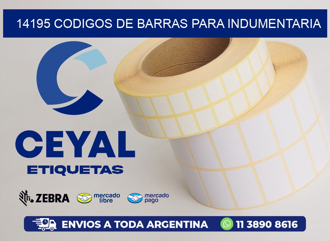14195 CODIGOS DE BARRAS PARA INDUMENTARIA