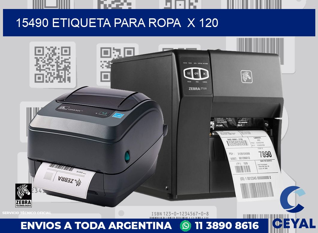 15490 ETIQUETA PARA ROPA X 120