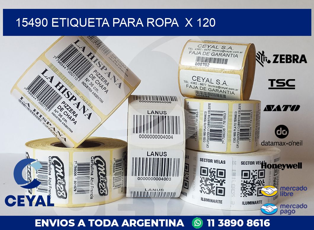 15490 ETIQUETA PARA ROPA  X 120