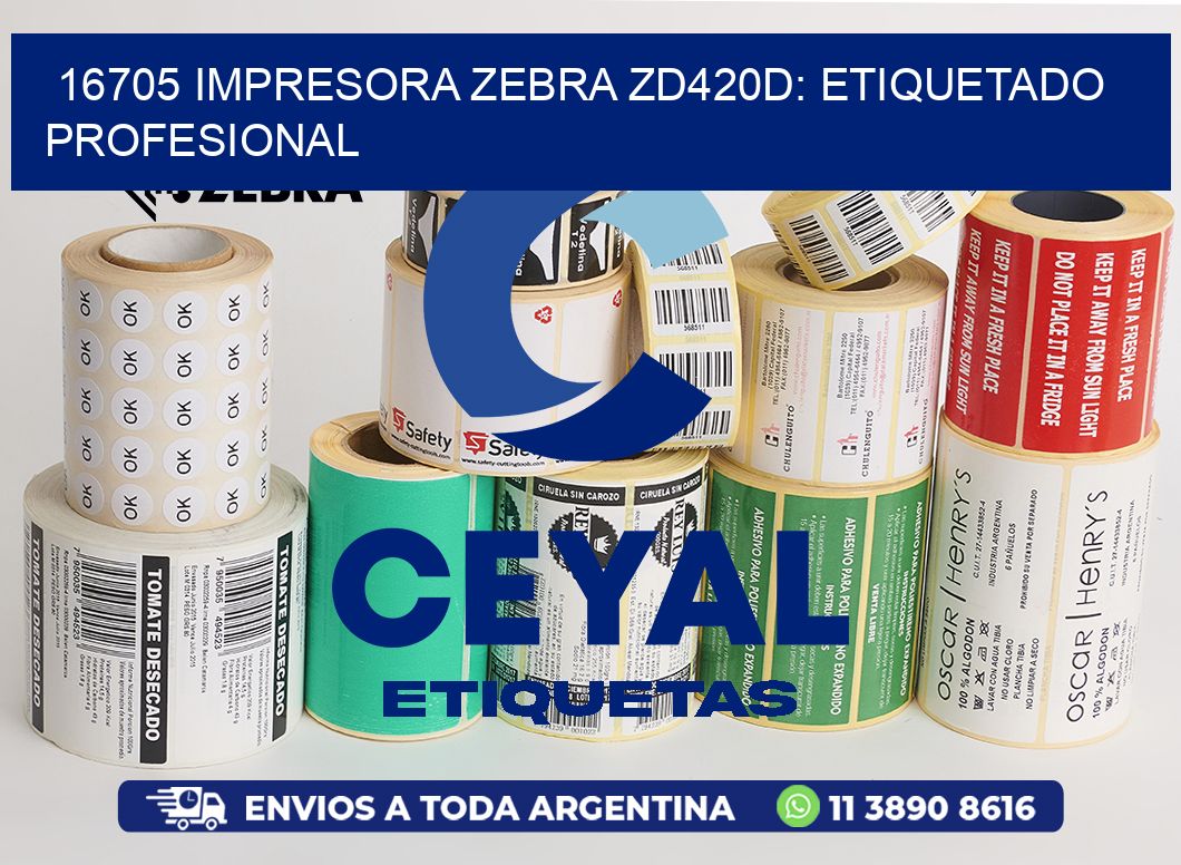 16705 Impresora Zebra ZD420D: Etiquetado Profesional