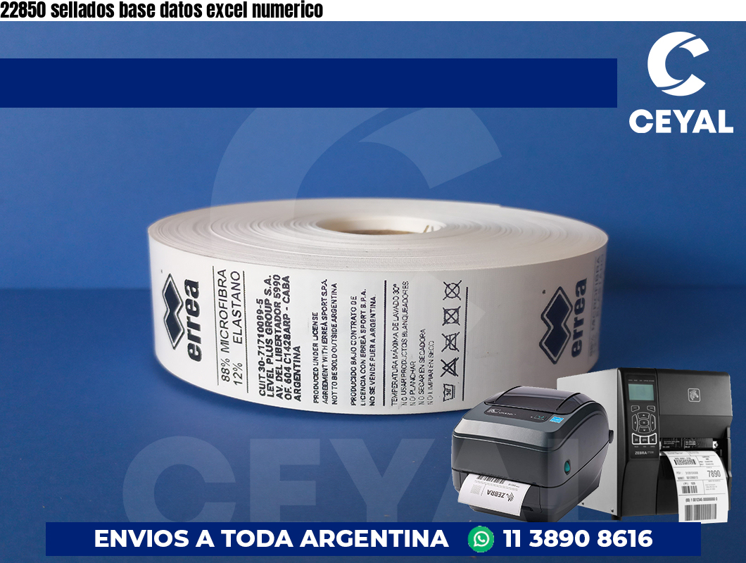22850 sellados base datos excel numerico