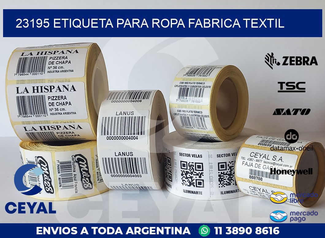 23195 ETIQUETA PARA ROPA FABRICA TEXTIL