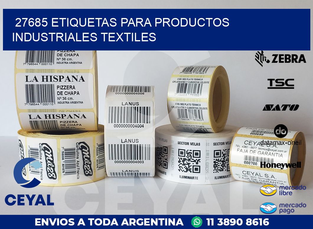 27685 ETIQUETAS PARA PRODUCTOS INDUSTRIALES TEXTILES